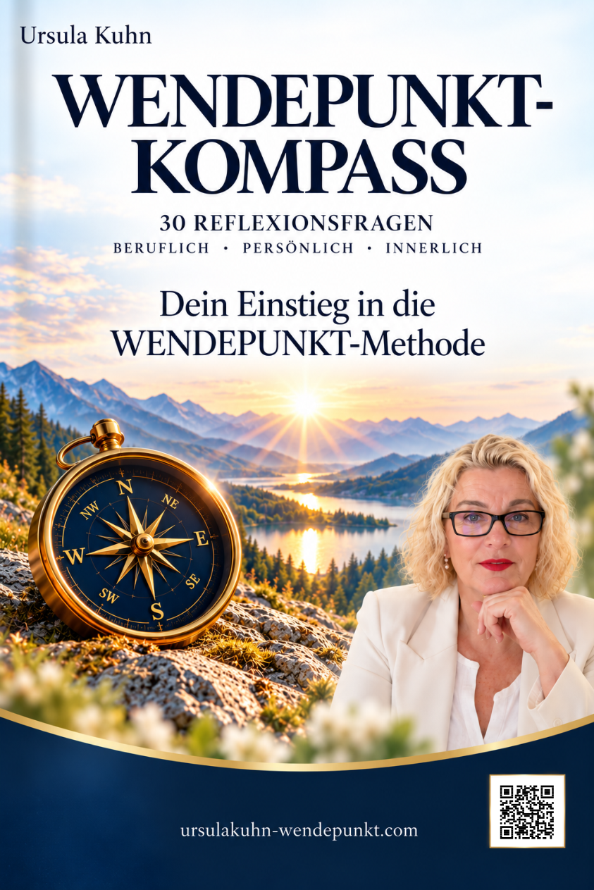 WENDEPUNKT-KOMPASS von Ursula Kuhn: Cover mit Kompass und Porträt